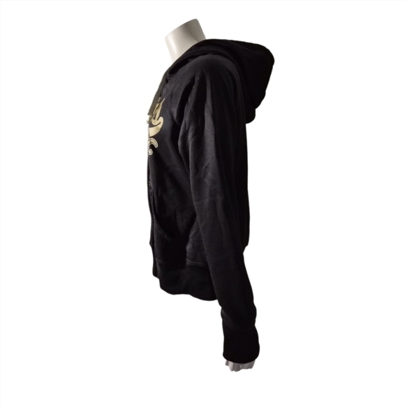 NFL Saints Zip Hoodie Gold Black Full Zip Pockets Quick Dry New Orleans sz M - Picture 2 of 8